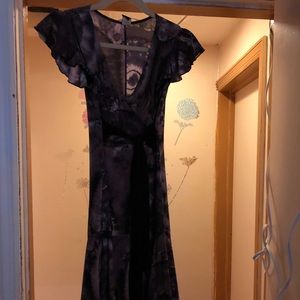 Purple looks like tie die pattern flare dress